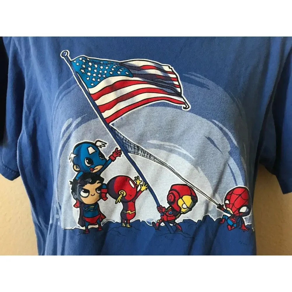 shirt woot! Raising the flag by harantula Super Hero Graphic Tee T Shirt Size M - Picture 2 of 3